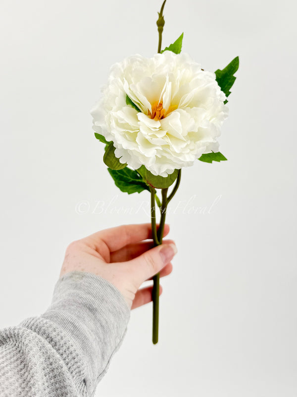 White Chinese Peony Silk Floral Artificial Flower | Wedding/Home Decoration Gifts | Décor | Floral, Spring Flowers, Wedding Flowers P-006