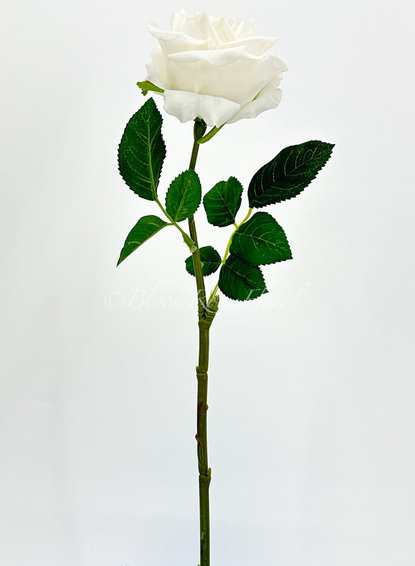 White Real Touch Rose Stem 17&quot; Tall Latex Luxury Quality Artificial Flower Wedding/Home Decoration | Gifts Decor | Floral Color Faux R-022