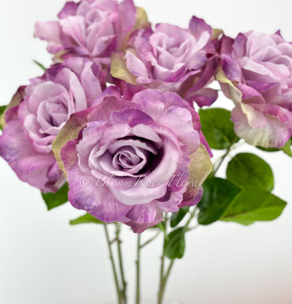 Purple Silk Rose Stem | 26 inch Tall Silk High-Quality Artificial Flower Bouquet | Wedding/Home Decoration | Gifts Floral Faux R-050