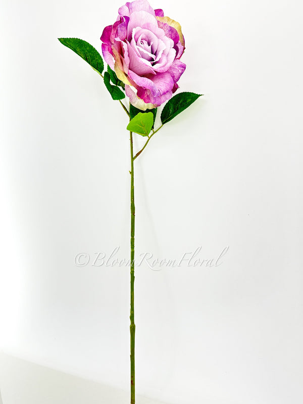 Purple Silk Rose Stem | 26 inch Tall Silk High-Quality Artificial Flower Bouquet | Wedding/Home Decoration | Gifts Floral Faux R-050