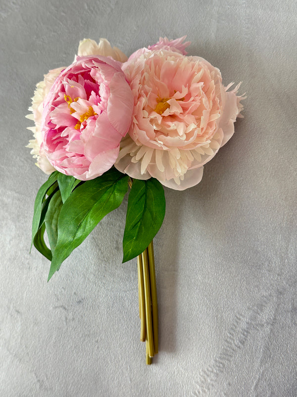 Darker Pink/Light Pink 7-Head Peonies Bouquet, Artificial Flower, Wedding Bouquet, Home Decor, Gifts, Decor Floral Faux Arrangement P-046