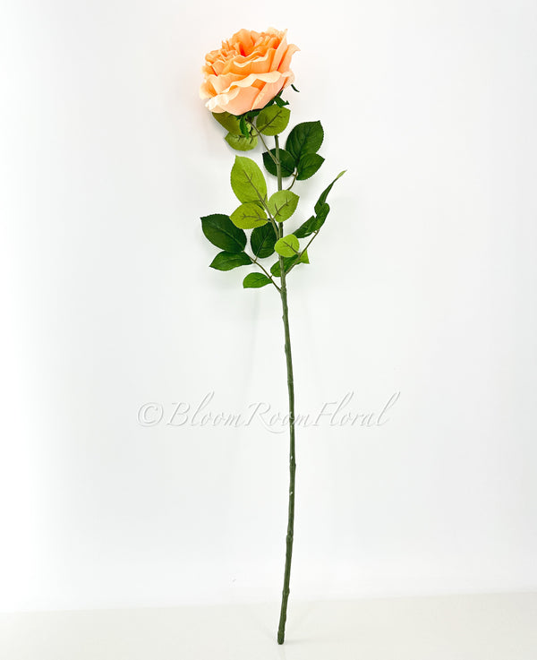 Peach Silk Rose Stem | 30 inch Tall Silk High-Quality Artificial Flower Bouquet | Wedding/Home Decoration | Gifts Floral Faux R-051