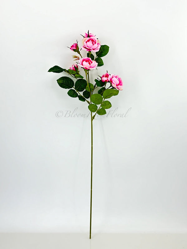 Pink Mini Rose Stem | 23&quot; Tall Luxury Silk High-Quality Artificial Flower Bouquet | Wedding/Home Decoration | Gifts Floral Faux R-046