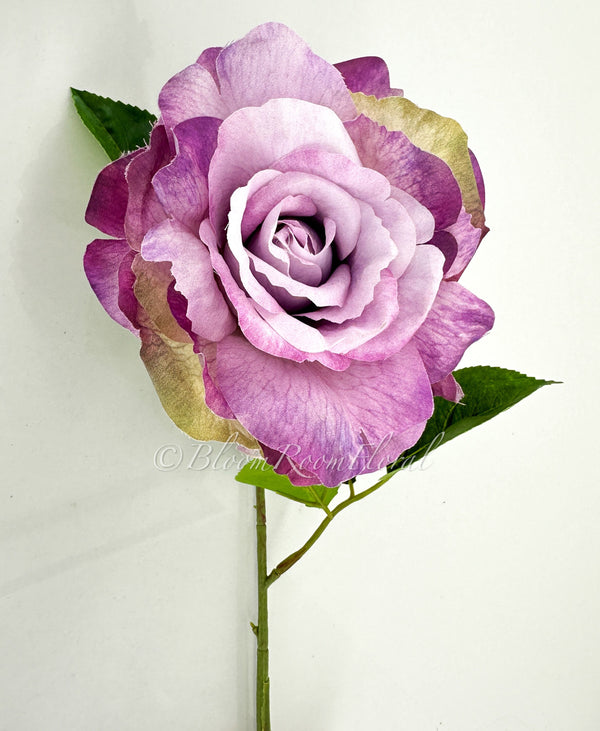 Purple Silk Rose Stem | 26 inch Tall Silk High-Quality Artificial Flower Bouquet | Wedding/Home Decoration | Gifts Floral Faux R-050