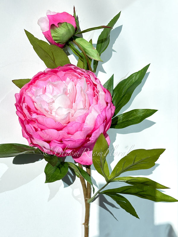 Real Touch Pink Peony Stem | Extremely Realistic Luxury Quality Artificial Kitchen/Wedding/Home Decoration Gifts French Floral Flowers P-053