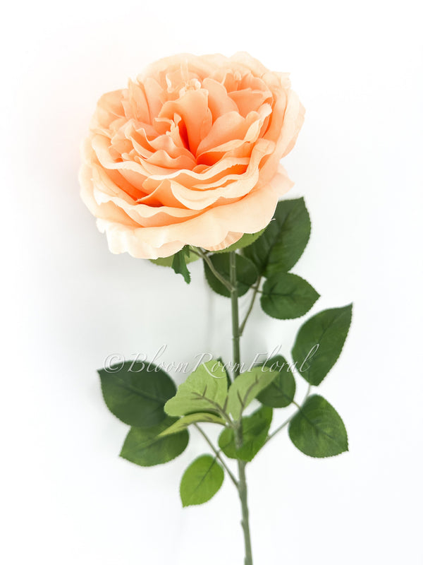 Peach Silk Rose Stem | 30 inch Tall Silk High-Quality Artificial Flower Bouquet | Wedding/Home Decoration | Gifts Floral Faux R-051