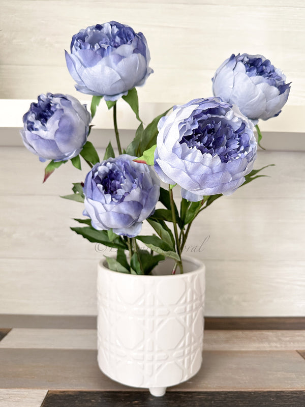 26" Blue Peony Stem Faux Artificial Centerpiece Wedding/Home Decor | Gift | Decor Floral Silk Flowers French Decor Realistic P-063