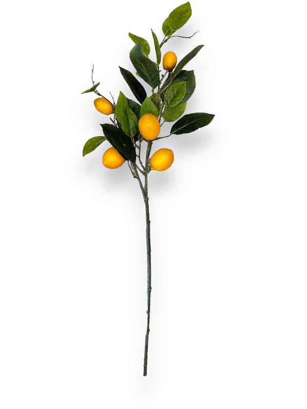 26" Yellow Lemon Stem Artificial Flower Realistic Faux Floral Craft Kitchen Wedding Home Decoration Decor Floral Housewarming Gift