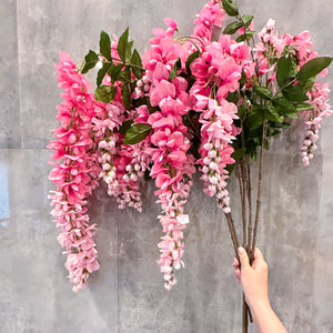 32” Pink Ombré Wisteria Bunch/Wedding/Home Decoration | Gifts Decor Floral Silk Flowers, Artificial Spray for Home Office, Long Stems